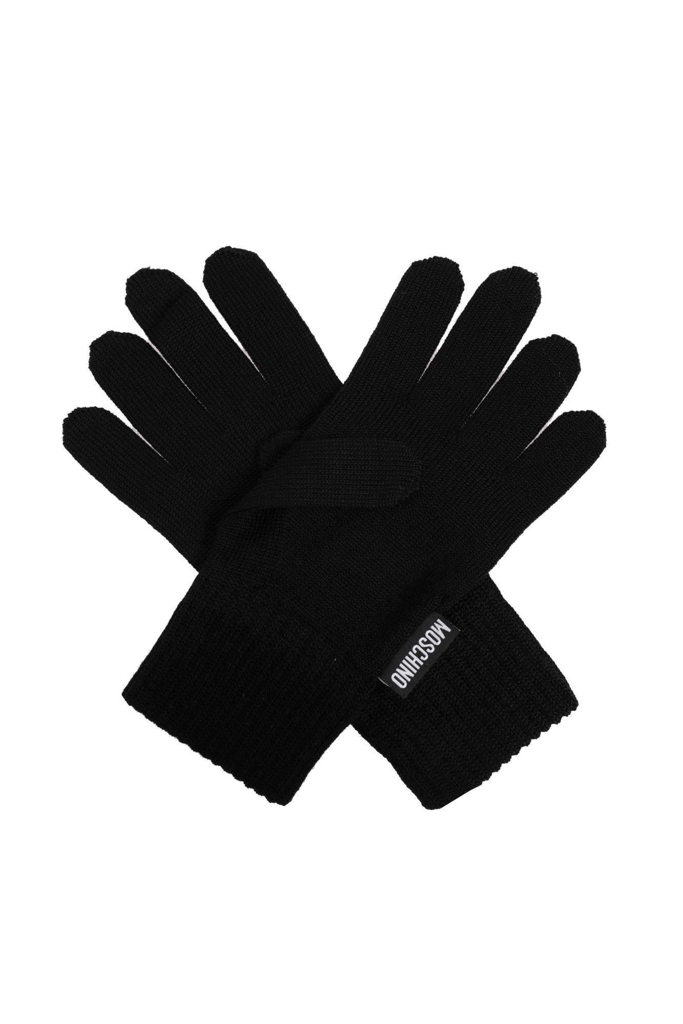 Black Gloves with logo Moschino - SchaferandweinerShops Japan